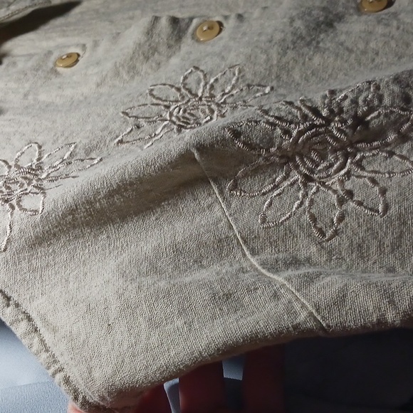 NWOT Connection 18 2pc Linen Sleeveless Button down & Crop pants Sz L juniors - Picture 5 of 16